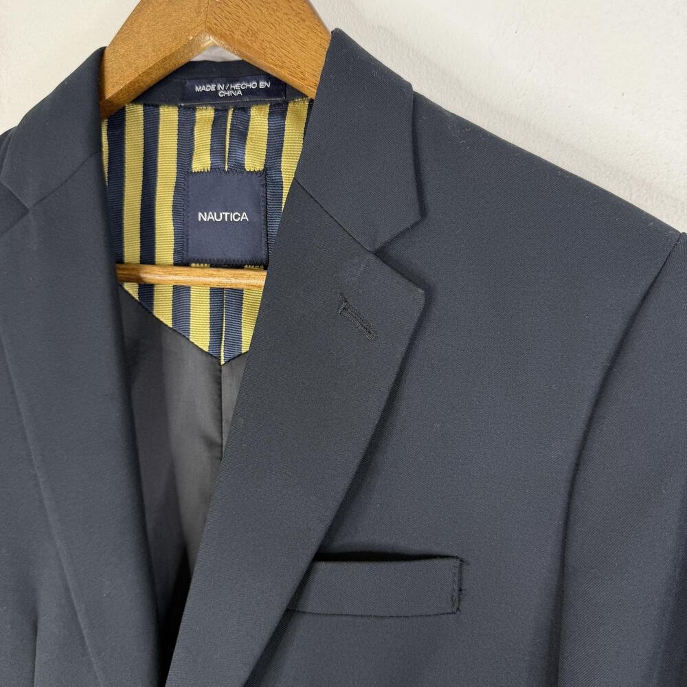 Nautica Blazer Boys 14 Blue Single Breasted Lined Gold Button Jacket Formal